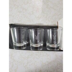 Playboy Clear Shot Glass Set Of 3 Small 3" Drink Glass Party Collectible Barware